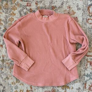 Madewell Mock Neck Waffle Knit Sweatshirt